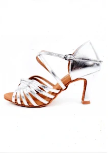 Dámske tanečné topánky Botan BL-18 strieborná 7,5 cm Flare